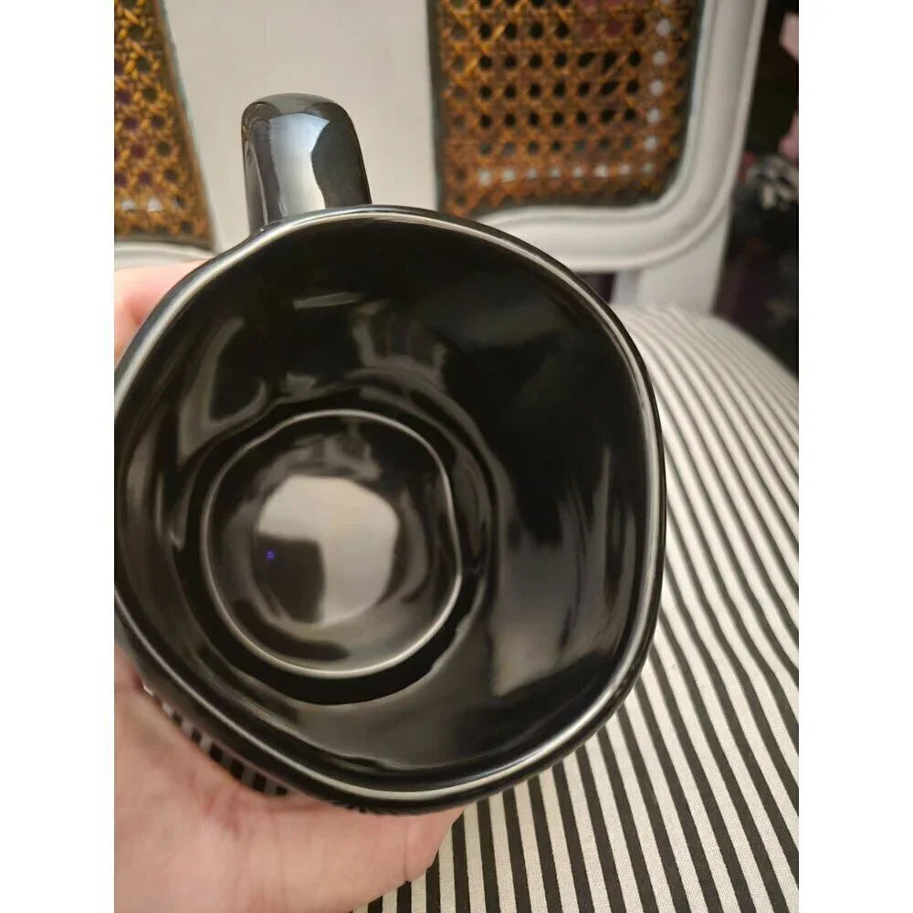 Rae Dunn Halloween Scaredy Cat Black Coffee Mug